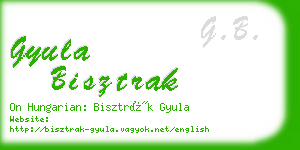 gyula bisztrak business card